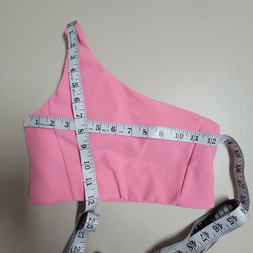 Wilo The Label One Shoulder Ribbed Sports Bra Top Size Small. - Picture 9 of 12